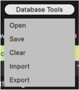 Database Tools menu in Alts Finder