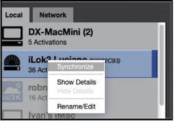 Synchronize an iLok in iLok License Manager