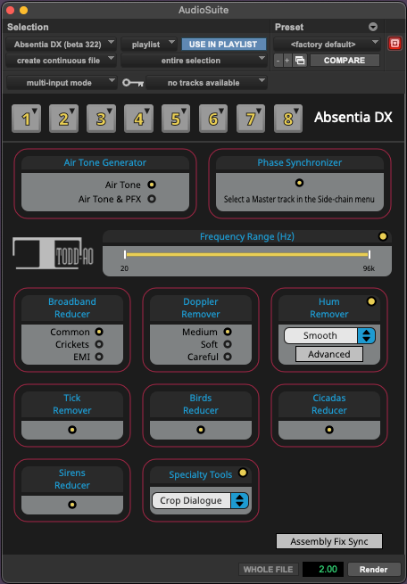 Absentia DX plug-in in Pro Tools
